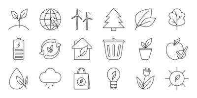 Ecology vector icon set. Isolated