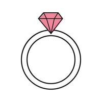 Diamond ring icon. Vector illustration.