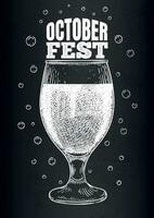 Oktoberfest antecedentes. tradicional cerveza festival, alemán fiesta letras con vaso taza, vector póster