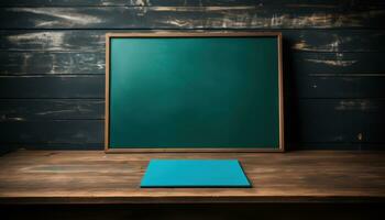 AI generated Blackboard and notebook in a school setting, educational picture photo