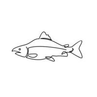 Salmon Fish single continuous illustration vector