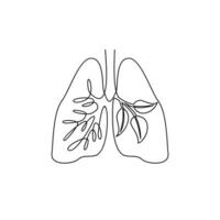 pulmón soltero línea ilustración dibujo vector