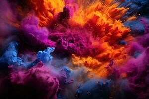 AI generated Abstract alchemy holi powder symbolic scene, holi festival images hd photo