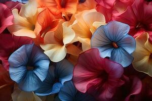 AI generated Morning glories unraveling in dawn gentle glow, spring session photos