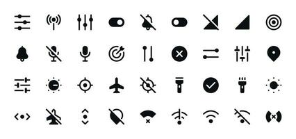 Toggles Icon Set - Switches, Controls, Interface Toggle Symbols Vector