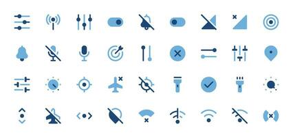 Toggles Icon Set - Switches, Controls, Interface Toggle Symbols Vector