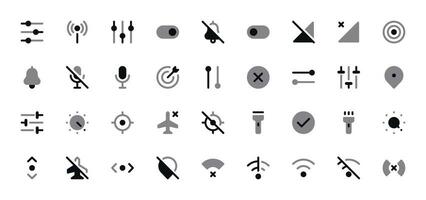 Toggles Icon Set - Switches, Controls, Interface Toggle Symbols Vector