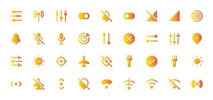 Toggles Icon Set - Switches, Controls, Interface Toggle Symbols Vector