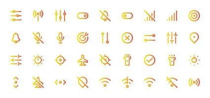 Toggles Icon Set - Switches, Controls, Interface Toggle Symbols Vector