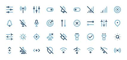 Toggles Icon Set - Switches, Controls, Interface Toggle Symbols Vector