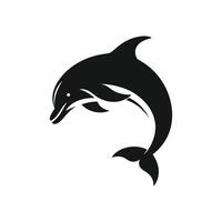 Cartoon Silhouette of a Dolphin Logo Icon Vector Illustration