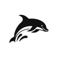 dibujos animados silueta de un delfín logo icono vector ilustración