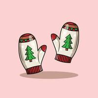 Pair Christmas Gloves vector