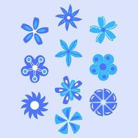 Flower icon set. Botanical Vector