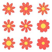 Flower icon set. Botanical Vector