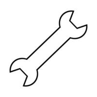 wrench tool icon over white background, Household appliance icons in line style. Suitable for design to introduce carpentry tools. Coloring educational media with a tool theme vector