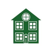 Green house icon on background for graphic and web design. Simple vector sign. Internet concept symbol for website button or mobile app