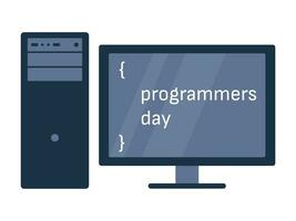 Programmers Day Creative Design on laptop monitor. Vector illustration