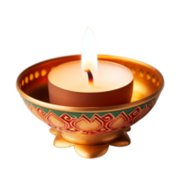 ai generado linda diwali vela png