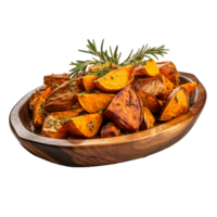 AI generated Bowl with fried potato wedges png