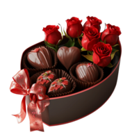 ai gegenereerd valentijnsdag dag chocola geschenk doos bruin png