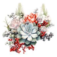 AI generated Pink and green flowers png