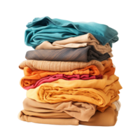 AI generated A Stack of colorful folded shirts png