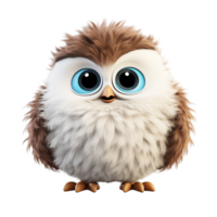 AI generated A small owl with big eyes and a furry fur png