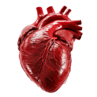 AI generated Real human heart on transparent background png