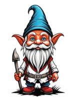 AI generated Gnome cartoon character design illustration on transparent background png