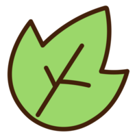 Green hand drawn leaf Doodle png