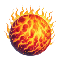 AI generated Sun and high temperature. Earth on fire global warming of hot weather concept on transparent background. 4k png