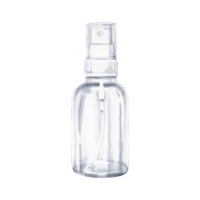 Plastic white water spray bottle. Top view of the art supplies object. Watercolor illustration isolated ontransparent background. Art World Day elements for art classes, beauty store, salon, ads png