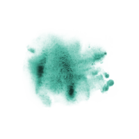 Stylish emerald green paint stains abstract background. Watercolor illustration isolated on transparent background. World Art Day collection for art classes, stores, flyers, ads, web designs png