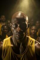 AI generated Close-up photo of African basketball player