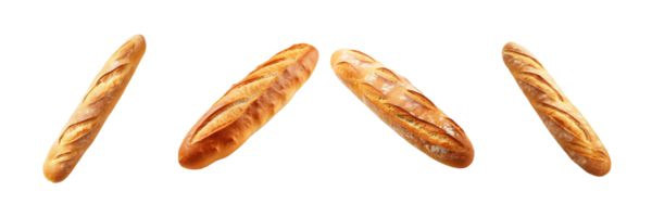 AI generated bread baguettes on a transparent background png