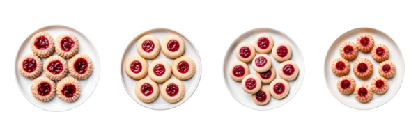 AI generated three plates with different types of cookies png