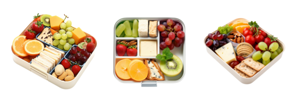 AI generated a tray with fruit and vegetables in it png