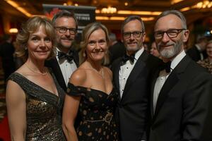 AI generated Middle aged celebrities posing together at the film festival photo
