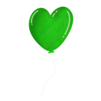 3d verde corazón globo png