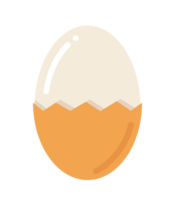 Half peeled boiled egg illustration png