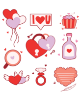 Valentine's Day set with elements png