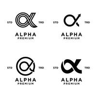 Alpha letter logo icon design illustration vector