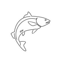 Salmon Fish outline illustration vector