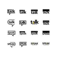 Talk speech chat letter logo icon design vector