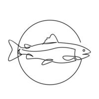 Salmon Fish single continuous illustration vector