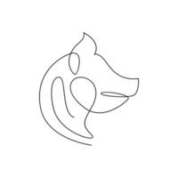 Pig single line illustration drawing vector