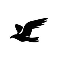 Seagull silhouette black white logo icon design vector