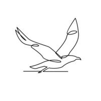 Seagull single line icon design illustration vector