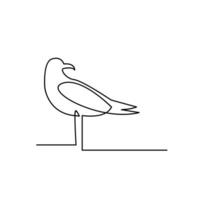 Seagull single line icon design illustration vector